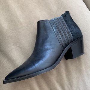 Dolce Vita “shana” black real leather cow hair cowboy booties
